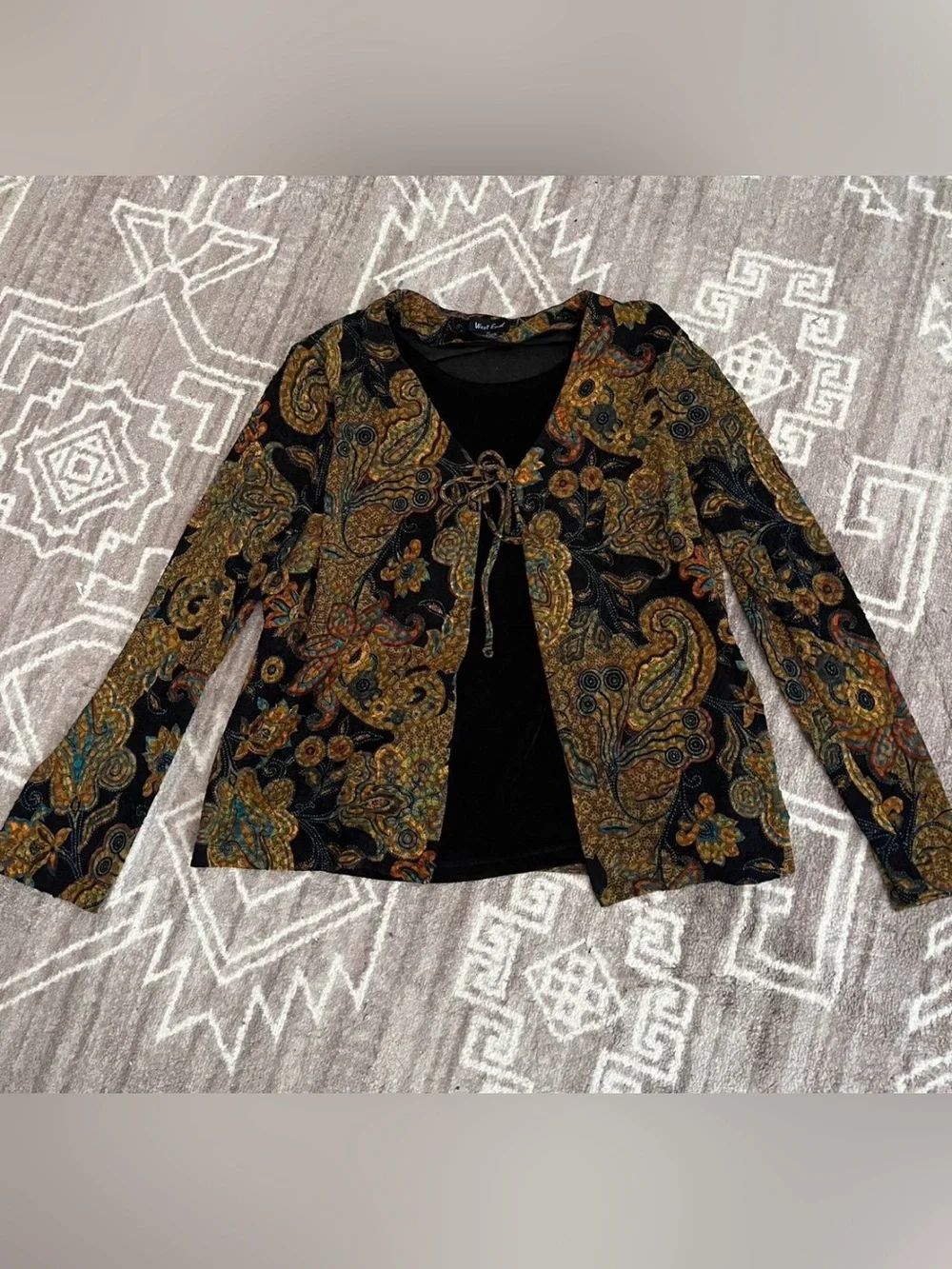Y2K Floral Cardigan Tie Top